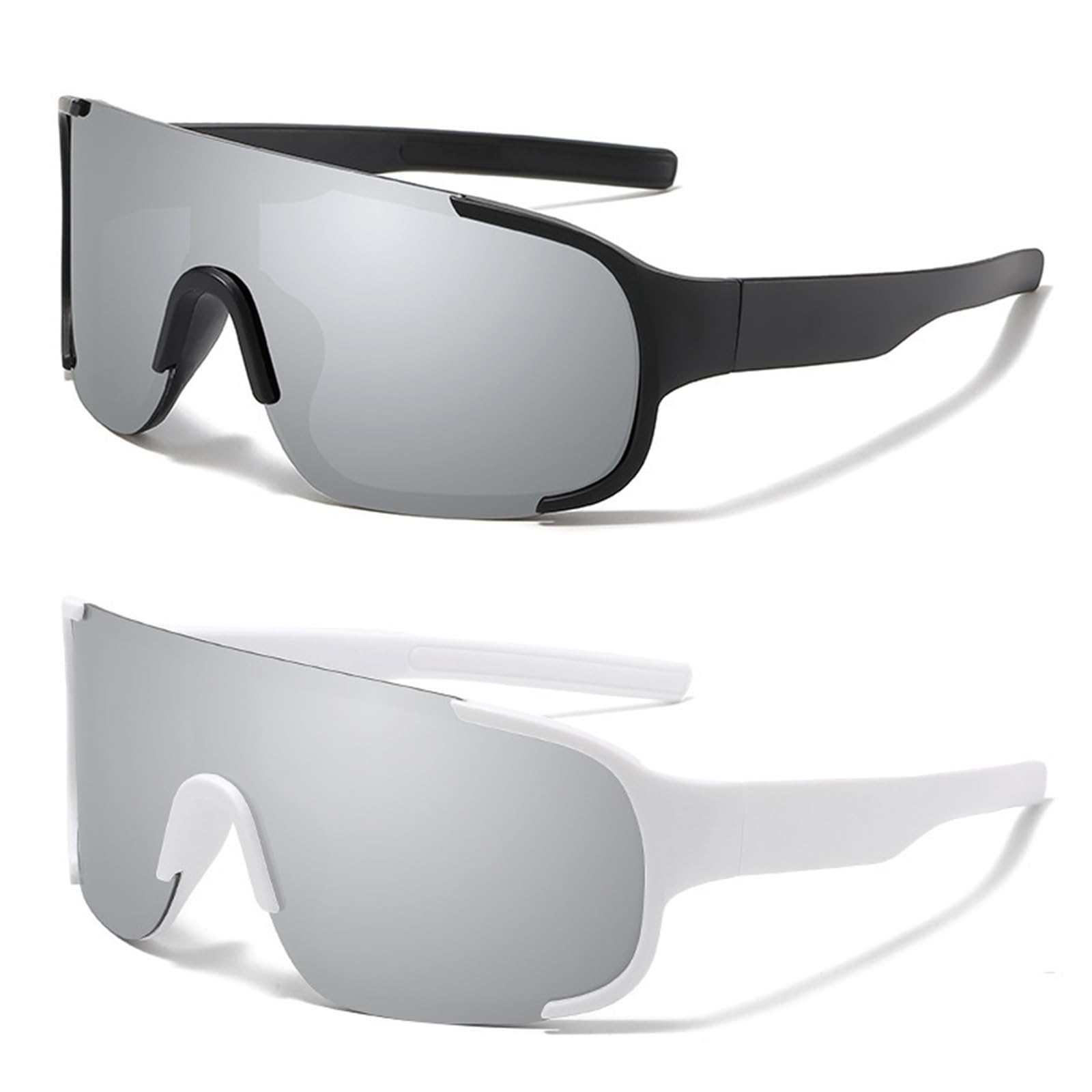 BSITSSS 2 PCS Cycling Glasses, Polarised Sports Sunglasses for Men Womens, Polarized Cycling Sunglasses UV400 Protection Ski Goggles Outdoor Bicycle Motorbike Driving Fishing Hiking