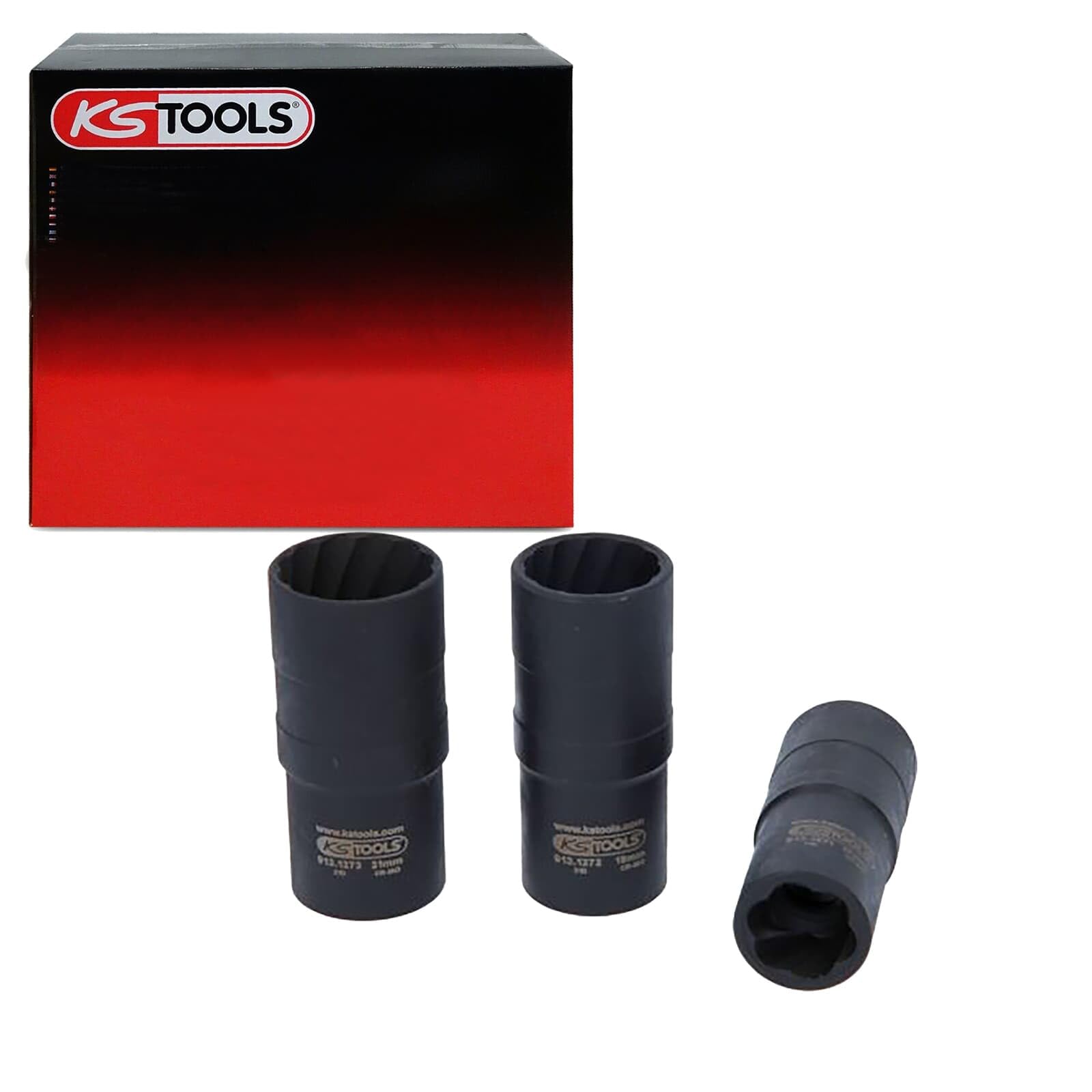 KS Tools 913.1270 1/2-inch 17-21mm Twist Socket Set (3 Pieces)