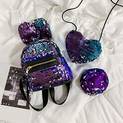 Chiccc Ladies Fashion Handbags Shoulder Bag 3Pcs Fashion Student Children School Bag Backpacks+Messenger Bag+Pen Bag Clutch - Thumbnail 3