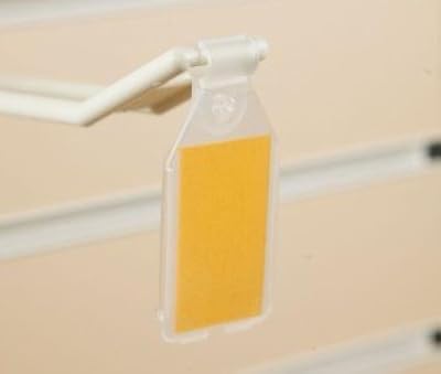 Pos Display Shop Euro Hook Swing Tag Holders Clear Plastic 25mm x 38mm (100