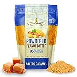 PB Trimmed SALTED CARAMEL All Natural & Kosher Premium Powdered Peanut Butter from Real Roasted Pressed Peanuts, Good Source of Protein - 1 LB Pouch. (Salted Caramel, 1 LB)
