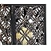 Solar Lantern Indoor or Outdoor 4Leaf Clover Bronze − Antique Metal Construction − Solar Powered Hanging Lantern or Tabletop with LED Flickering Candle 5.5 x 5.5 x 11 inches
