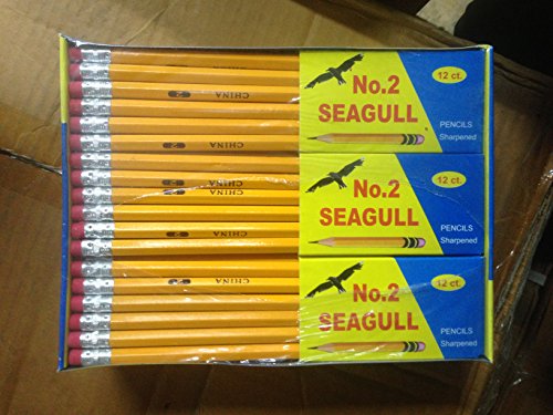 Pencils Pre-sharpened No. 2 144/box 12 Boxes of 12  New Improved Eraser