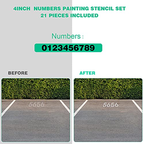 21 Pieces Curb Stencil Kit 09 Numbers Curb Address Stencil Kit in 14