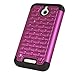 HTC Desire 510 Case, Style4U HTC Desire 510 Studded Rhinestone Crystal Bling Hybrid Armor Case Cover with 1 HD Screen Protector and 1 Stylus [Purple / Black]