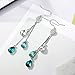 Neoglory Jewelry Mother's Day Gift Teardrop Crystal Three Colors Drop Earrings 3.14