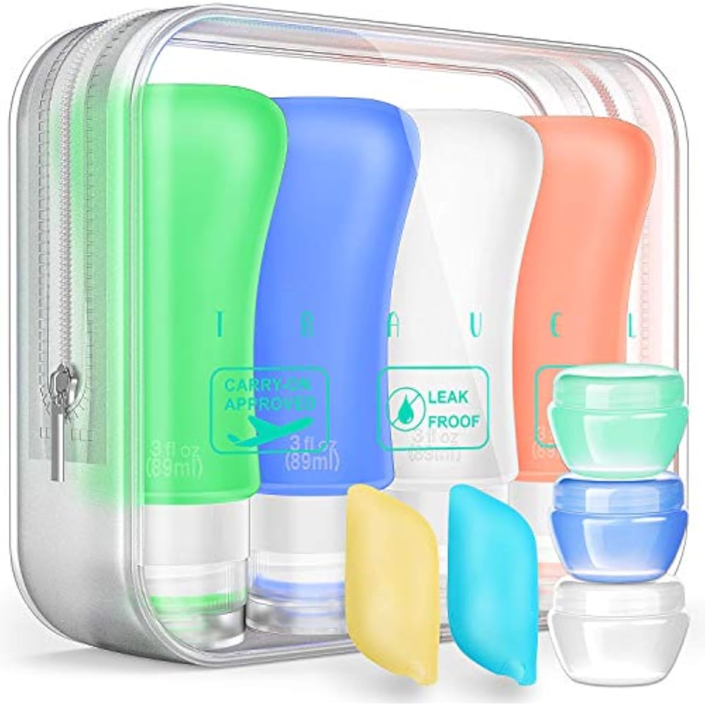 Travel Bottles Cases TSA Approved Containers, 3oz Silicone Leak Proof