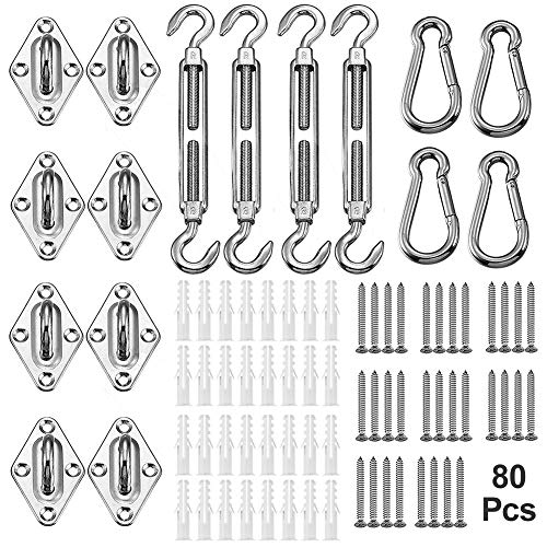 YOFIT Sonnensegel-Befestigungsmaterial-Set, 15,2 cm, zur Installation dreieckiger Sonnensegel, 304 Edelstahl, für Garten…