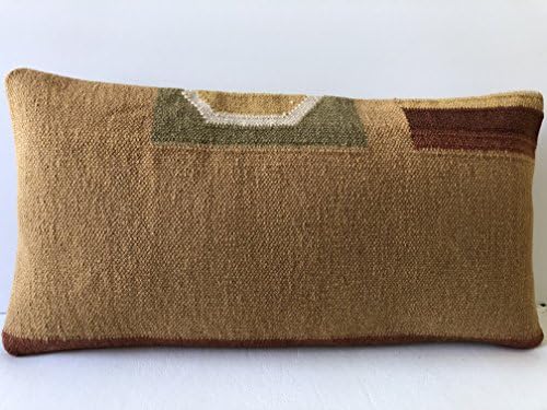 Lumbar Kilim Pillow 12'' x 24'' Anatolian Turkish Cushion Cover (30cm x 60cm), sofa pillow, couch pillow, embroidered, handmade, kilim rug,