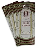 Brass Vinyl Coated Plate Hanger 10 to 14 Inch Pack of 4 Hangers - Plate Hangers for the Wall