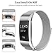 SWEES Metal Bands Compatible Fitbit Charge 2, Stainless Steel Metal Magnetic Replacement Wristband Small & Large (5.5