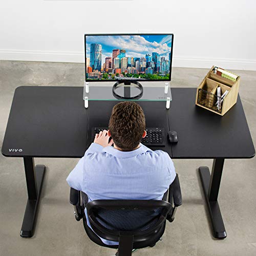 VIVO Universal Black Table Top Designed for Height Adjustable Electric and Manual Standing Desk Frames up to 58" | Three Section Desktop (DESK-TOP2B)