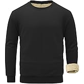 Sailwind Men's Crewneck Sherpa Lined Fleece Waffle Sweatshirt Long Sleeve Warm Pullover Winter Thermal Heavyweight Tops