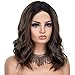 K'ryssma 150% Short Bob Wavy Lace Front Wigs Heat Resistant Glueless Ombre Brown Synthetic Wig with Dark Roots for Women Daily Wear