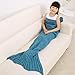 ONEPACK Handmade Mermaid Tail Blanket Crochet,Mermaid Blanket for Adult Child,Super Soft Comfortable Suitable for All Seasons Sleeping,Reading,Watching,Working,Sofa Blankets(56