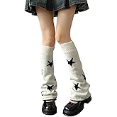 heyheyshine Y2k Star Skull Print Two Side Wear Knitted Leg Warmers Socks Punk Girls Japanese Kawaii Streetwear Leg Cover
