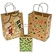 JOYIN 24 Christmas Foil Kraft Gift Bags Assorted Sizes with Twine Handles for Xmas Holiday Present Wrap Décor, Kraft Goody Bags, School Classroom Party Favor Supplies, Goodie Bags Decoration.
