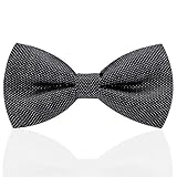 VEGOLS Men's Pre Tied Bow Ties, Classic Adjustable Bowties, Plain Satin Formal Tuxedo Bowtie Available for Wedding Parties Birthday and Banquets, Multiple Colors to Choose From (Black)