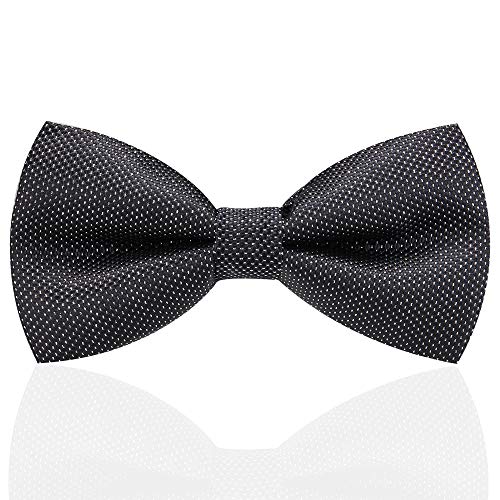 VEGOLS Men's Pre Tied Bow Ties, Classic Adjustable Bowties, Plain Satin Formal Tuxedo Bowtie Available for Wedding Parties Birthday and Banquets, Multiple Colors to Choose From (Black)