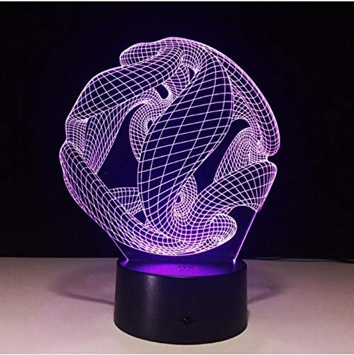 3d adn led lampara de noche base tactil