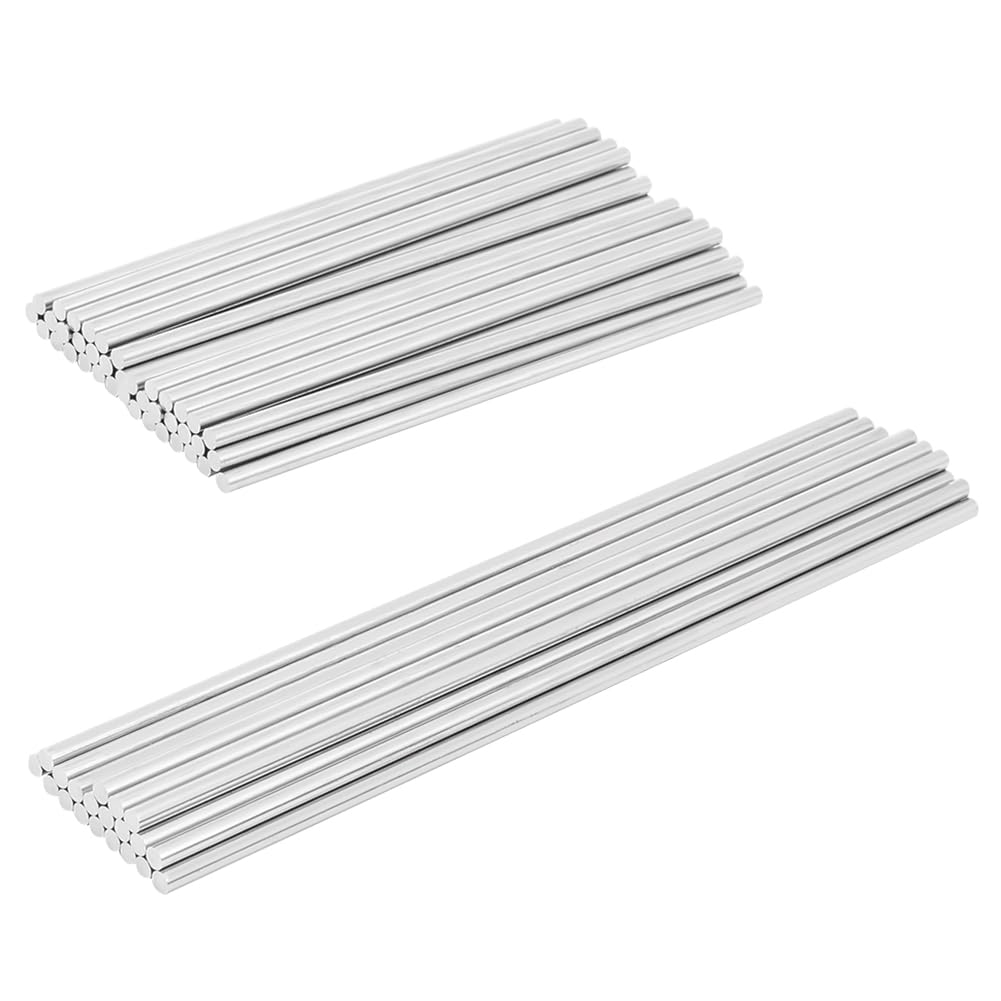 BENECREAT 60Pcs 2 Sizes 304 Stainless Steel Rods, 10cm/15cm Solid Stainless Steel Rod Pins for Crochet Blocking Board Knitting Supplies Accessories, 3mm Diameter