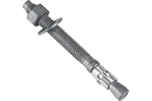 Horiznext 3/8 x 3-3/4 inch Wedge Concrete Anchors kit Galvanized Carbon Steel, Expansion Screw Bolt Heavy Duty Fasteners for Masonry Concrete (Pack of 10)