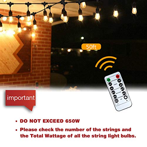 SUNTHIN 650 Watts Outdoor String Lights Dimmer, Wireless Remote Control Dimmer Switch 50Ft Distance Plug in Dimmer Stepless Dimming and Auto Off Switch Timer for Incandescent or Led Patio Lights - Thumbnail 2