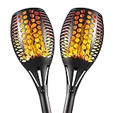 Aityvert Upgraded Solar Torch Lights 43 inches Flickering Dancing Flames Solar Torches Outdoor Waterproof Landscape Lighting Dusk to Dawn Auto On/Off Solar Lights for Yard Garden Patio Pool 2-Pack