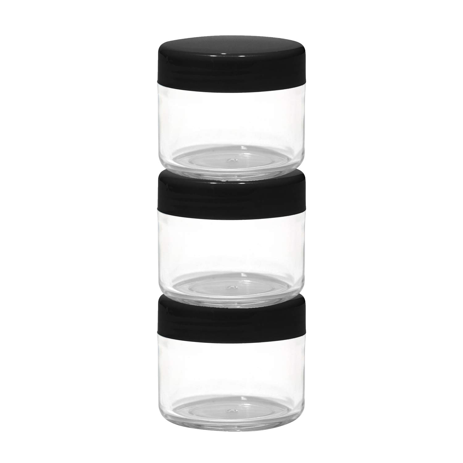 Houseables 20 Gram Jar, 20 ML Jar, 12 Pk, Black, BPA Free, Cosmetic Sample Empty Container, Plastic, Round Pot Screw Cap Lid, Small Tiny 20g Bottle : Beauty