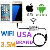 SanSiDo Endoscope Camera iPhone Wifi Wireless iPhone Android Borescope Endoscope Snake Camera 2.0 Megapixels HD 6 Leds 9mm 720P IP66 Tube Waterproof Inspection Camera for iPhone Samsung - 3.5M