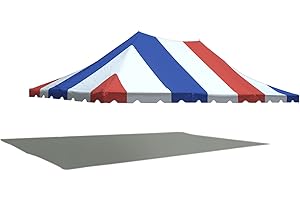 20' x 30' Party Tents Direct Replacement Weekender Pole Tent Top | 14oz Translucent Vinyl | Red, White and Blue | Outdoor | for Parties Weddings and Events | Commercial and Residential Use (TOP ONLY)