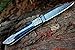 DKC Knives (14 5/18) DKC-37-BLH Victorian Damascus Folding Pocket Knife Blue Bone 7.75