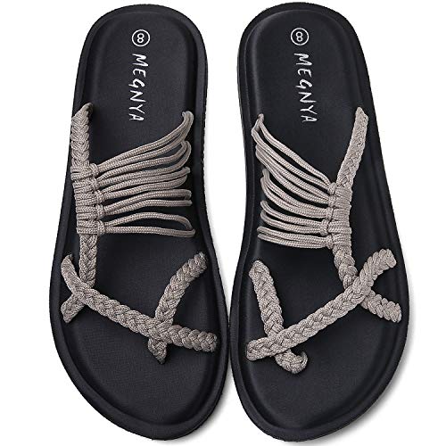 MEGNYA Ladies Best Yoga Mat Flip Flops for Walking, Comfort Non Slip