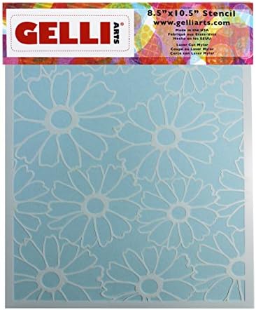 Gelli Arts Flower Stencil, Synthetic Material, White, 33 x 22.9 x 0.1 cm