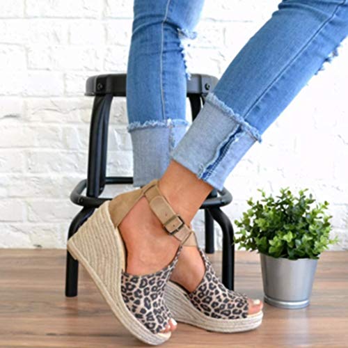Women Sandals Summer,Women Fashion Dull Polish Sewing Peep Toe Wedges Hasp Sandals Flatform Shoes Yellow