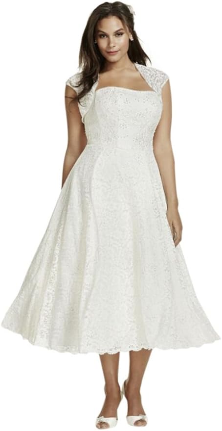plus size tea length wedding dresses under $100