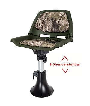 Oceansouth Bootssitz Fisherman Set mit Fuß Belle höhenverstellbar Anglerstuhl wetterfest Steuerstuhl Bootsstuhl