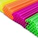 Drinking Straws By Green Direct - 10.75 inches Plastic Smoothie Straws individually wrapped - Extra Long & Thick for use with any Jumbo Cup or Water Bottle - BPA Free - Mixed Neon Colors Pack of 300
