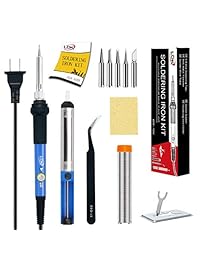 LDK   Kit de soldadura eléctrica (60 W, 110 V, regulable a temperatura, con interruptor de encendido apagado)