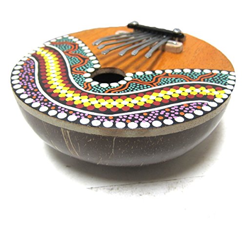 Kalimba Thumb Piano 7 keys Tunable Coconut Shell Painted Finger Thumb Piano Mbira Kalimba Tines Original Wood Kalimba Hugh Tracey Marimba Percussion Musical Instrument by Bethlehem Gifts TM