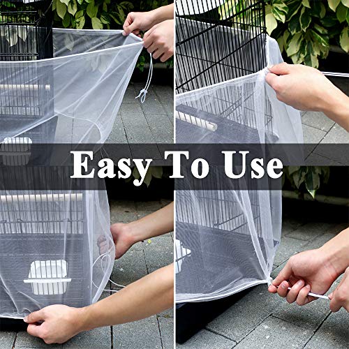 ASOCEA Universal Birdcage Cover Bird Cage Seed Catcher Parrot Cage Mesh