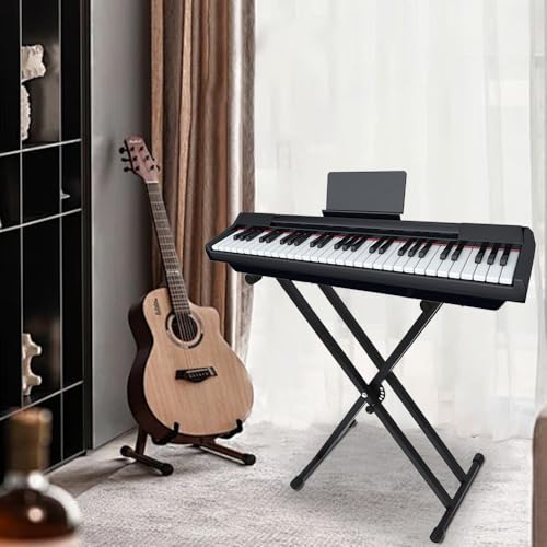 Suporte Piano, Suporte para Teclado, Suporte Teclado Musical, Suporte Teclado Musical Estante Pedestal, Suporte Teclado e Piano, Dobrável e Regulável em Altura, Suporte para Teclado Musical