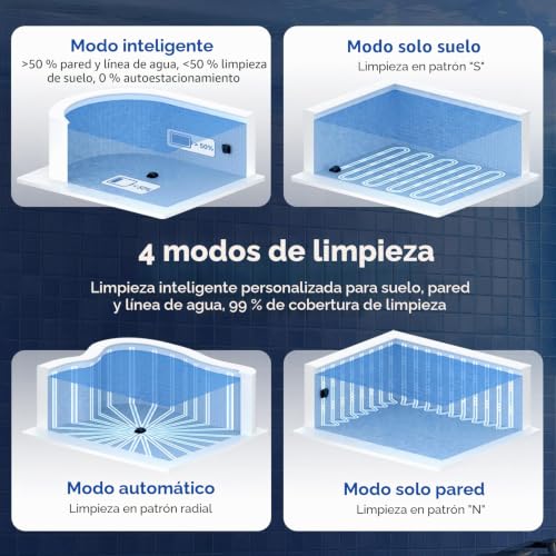 (2026 New) Pondee X5 Robot Pool and Wall Cleaner Without Cable, Water Line, Smart Navigation, Vacuum Cleaner 21 m³/h Saugkraft, 3 Brushless Motors, 180 Min Autonomy, Pools up to 300 m2