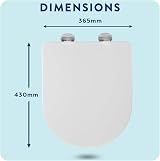 Croydex Eyre D Shape Soft Close Toilet Seat with Quick Release Hinges White view 7