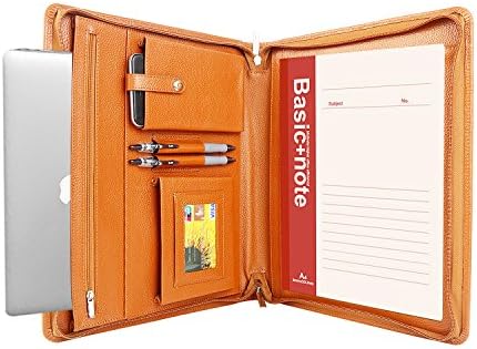 Deluxe Leather Business Organizer Suitable with Portfolio for iPad Pro 12.9 inch or Microsoft Surface Pro 3 /Pro 4 A4 paper pocket (Micro Surface Pro 3/Pro 4)