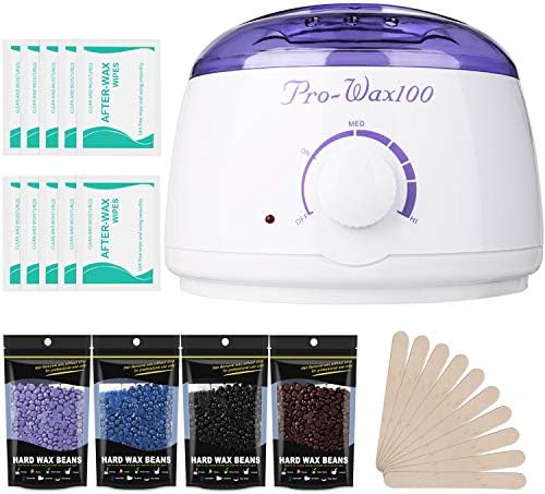 Wax Warmer BM Wax Heater Hair Removal Waxing Kit Upgraded Hot Wax Heater Pot with High Quality Hard Wax Beans (White)