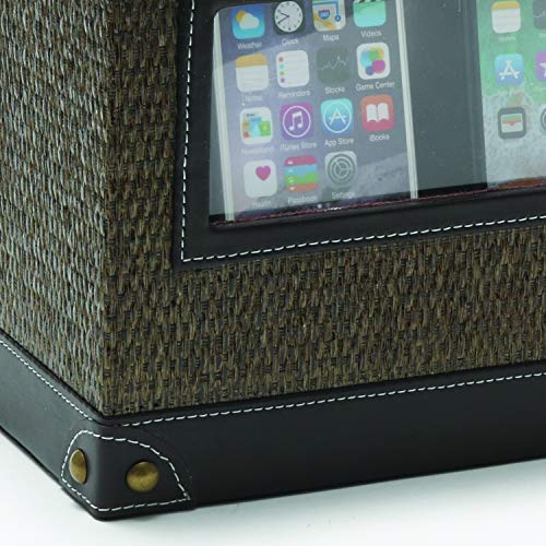 Portable Charging Center for Tech Gear with Hidden 6-Outlet Surge Protector and 4 USB Power Station Take Your Phone Laptops and Tablets Anywhere! Rattan Finish Made by G.U.S of San Francisco