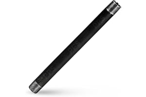 SUPPLY GIANT SupplyGiant 3/4 x 72 Inch Black Steel Pipe (5-Pack), Heavy Duty Industrial Malleable Iron Pipes, Pre Cut Threaded Nipple Great For All DIY Furniture And Black Pipe Shelving