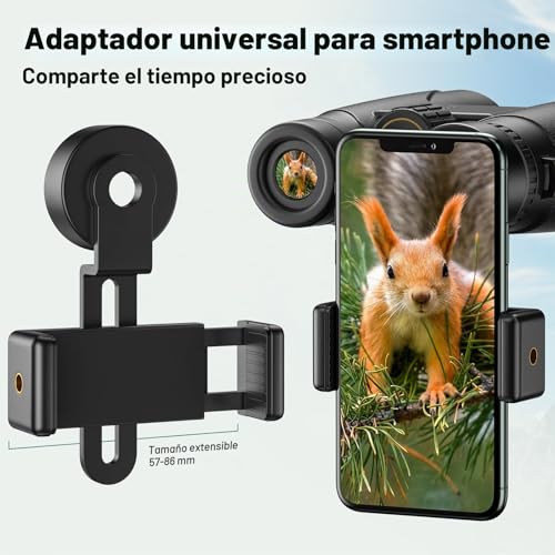 Kylietech Professional Long Range Binoculars, Small Powerful 12x42 Binoculars - BAK-4 Prisms and FMC Lenses, Anti-Fog and Waterproof with Adapter for Smartphone Bird Hunting Hiking