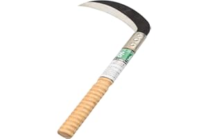 zelin Clearing Sickle,Steel Grass Sickle,Manganese Steel Blade/Hardwood Handle Hand held Sickle Tool -Professional Clearing Vines and Farming Portable Safety Sickle